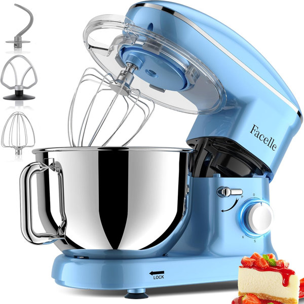 Facelle Professional 660W 6.5Qt Stand Mixer 6+P Speeds Electric Dough